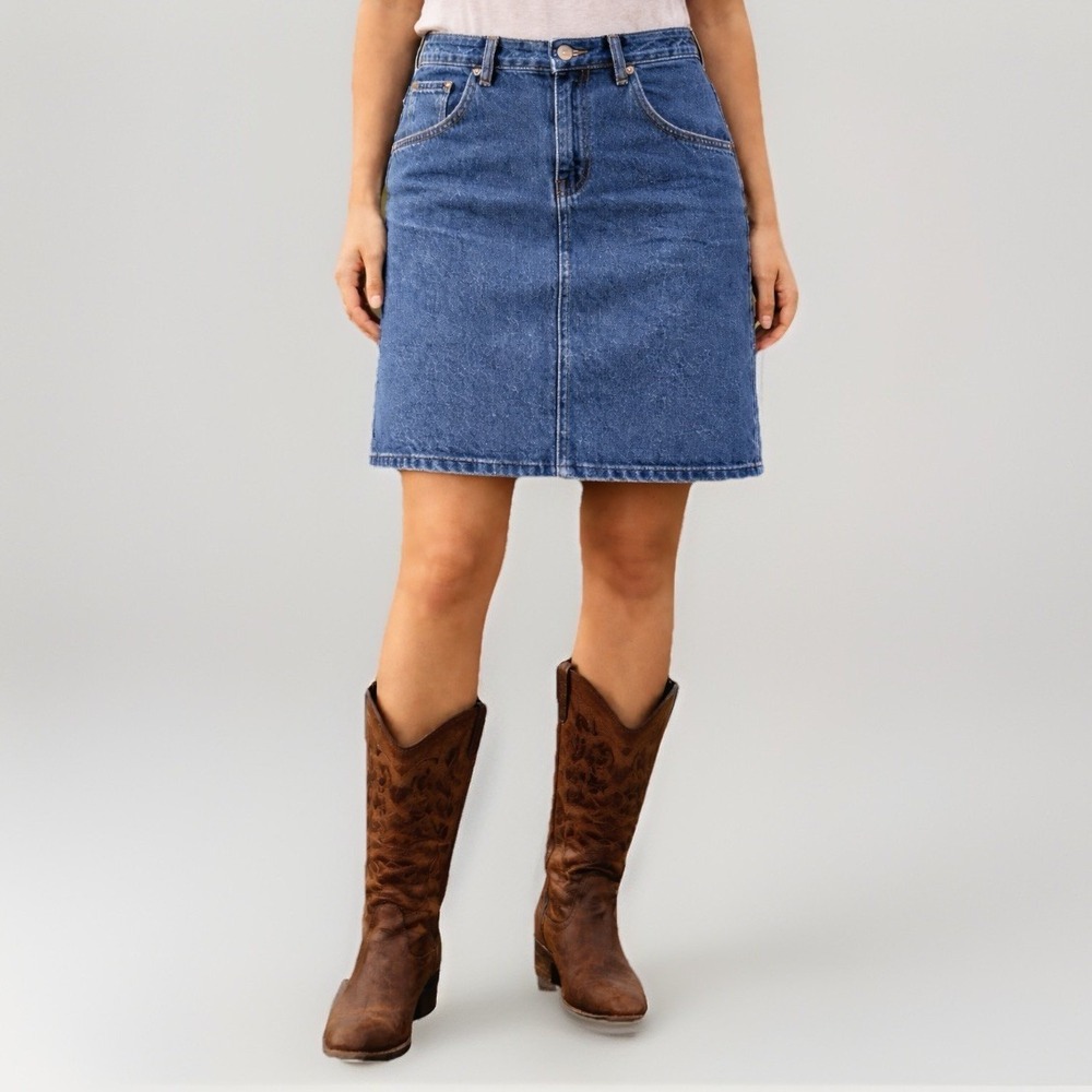 Lee VTG 80s 90s Denim Pencil Skirt Women S Western Pockets Country Cowgirl Ranch